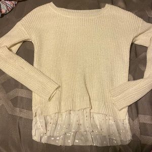 Glitter sweater with star lace